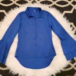 Large sleeve/Button Down Blouse/Small